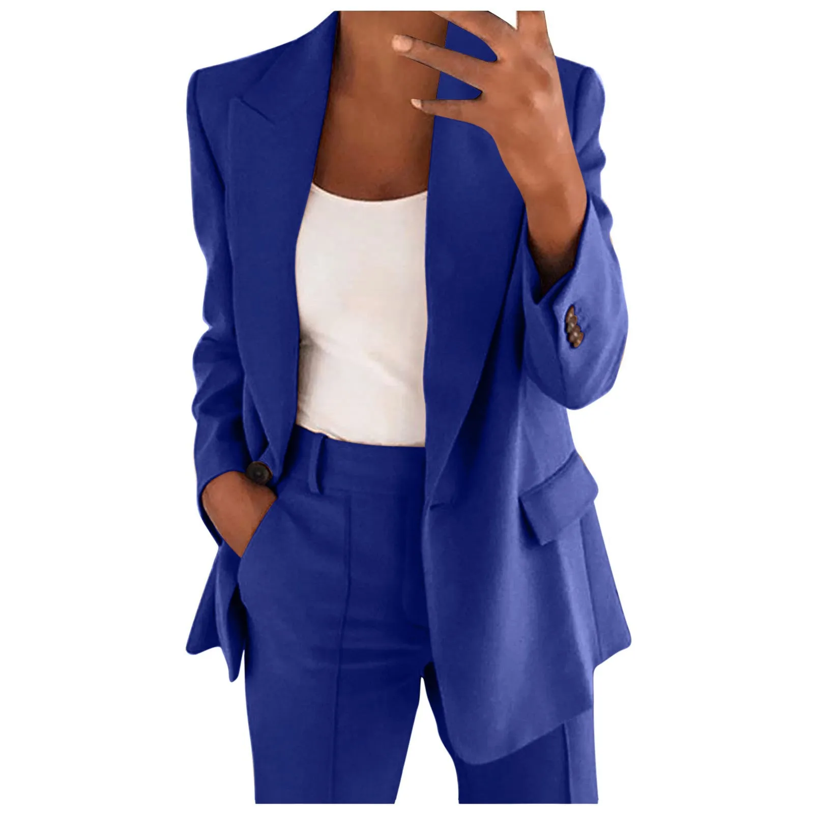 Дамски блейзъри якета стилен простота съобразени палто твърди хлабав отгоре дълъг ръкав ежедневни яке дами офис износване блуза отгоре3