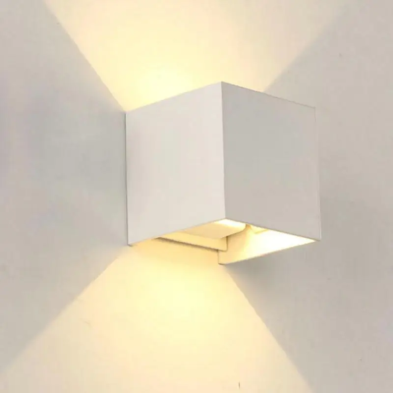  12W Регулируем модерен кратък куб Регулируема повърхностно монтирана LED лампа за стена Външна водоустойчива градинска светлина5