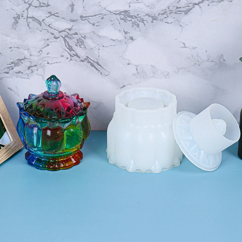 Royal Style контейнер кутия мухъл за смола DIY епоксидно изкуство Декорация на дома Кутия за съхранение на бонбони Силиконови форми4