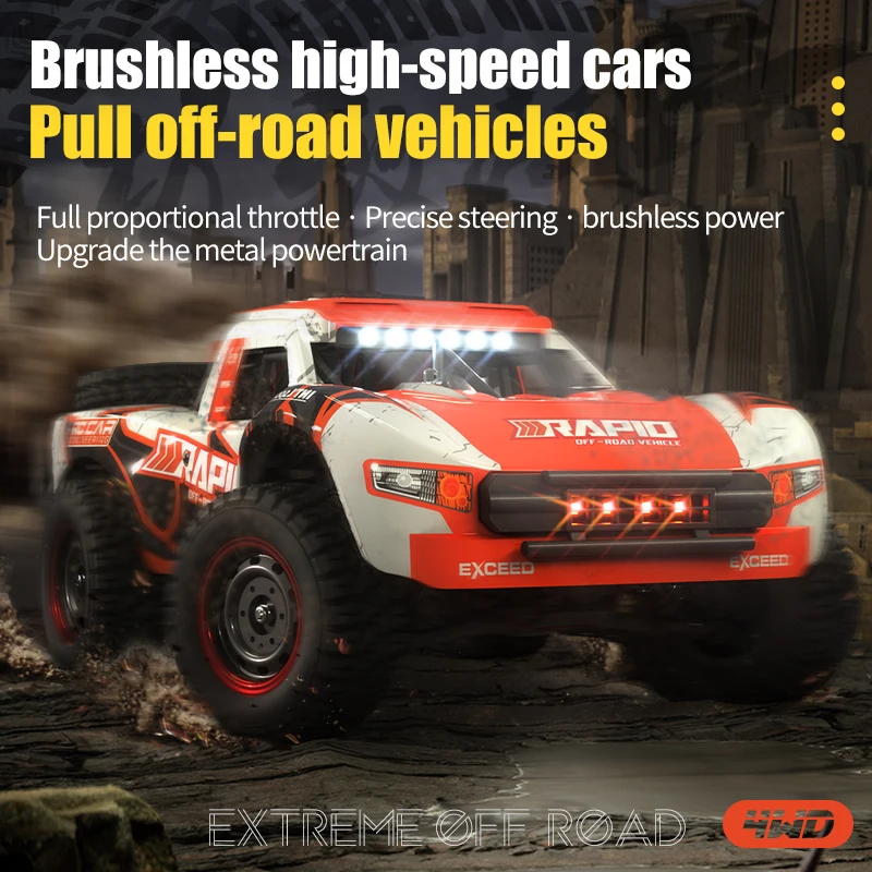 Rc кола офроуд 4x4 50km/h или 75km/h високоскоростен безчетков мотор чудовище камион 1/16 пустиня/сняг състезания дрифт автомобили играчки за момчета2