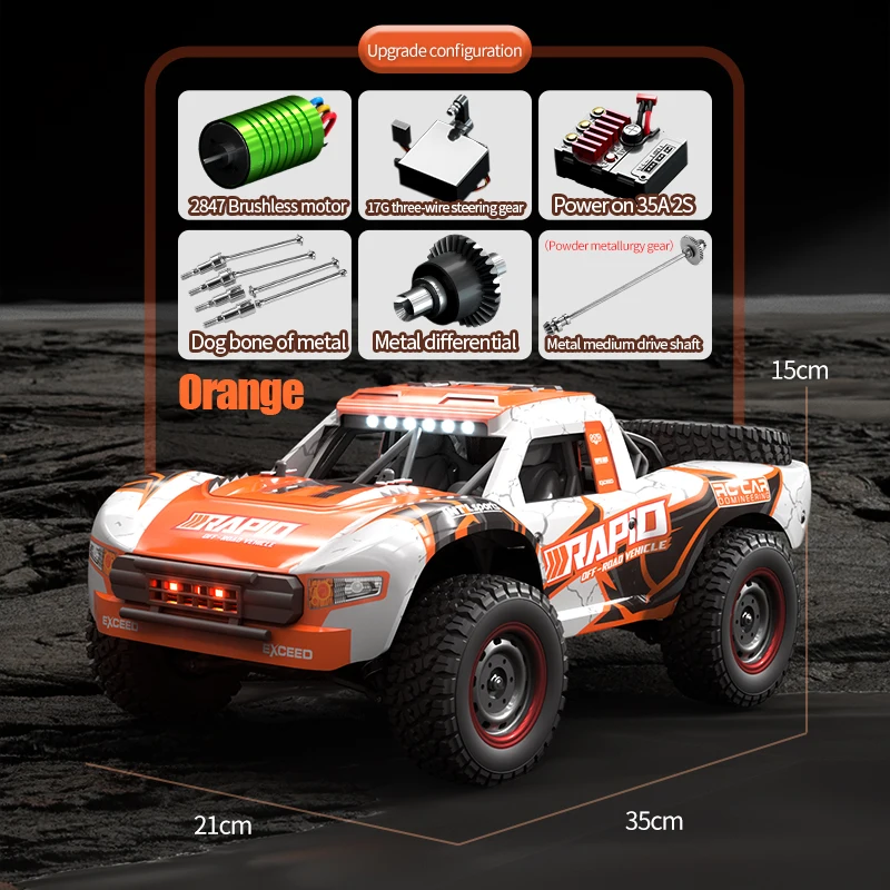 Rc кола офроуд 4x4 50km/h или 75km/h високоскоростен безчетков мотор чудовище камион 1/16 пустиня/сняг състезания дрифт автомобили играчки за момчета3