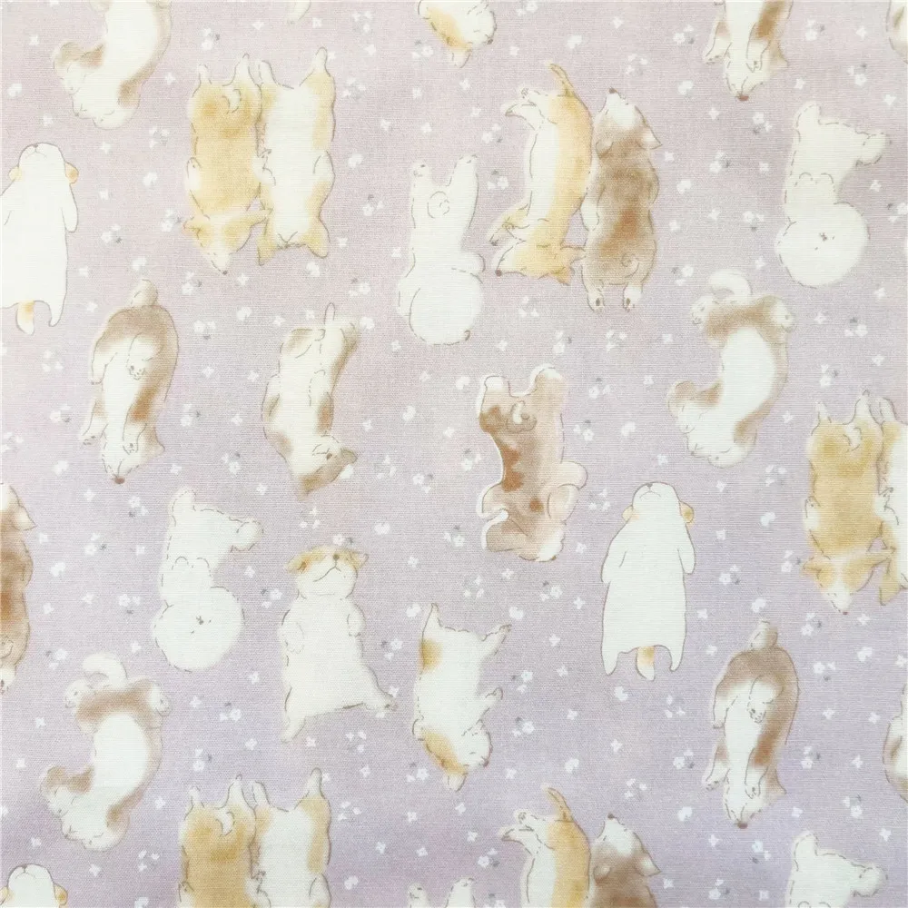 Снежно куче живопис цветя 100% памучен плат DIY материал Шевни прошиващи тъкани за пачуърк ръкоделие0
