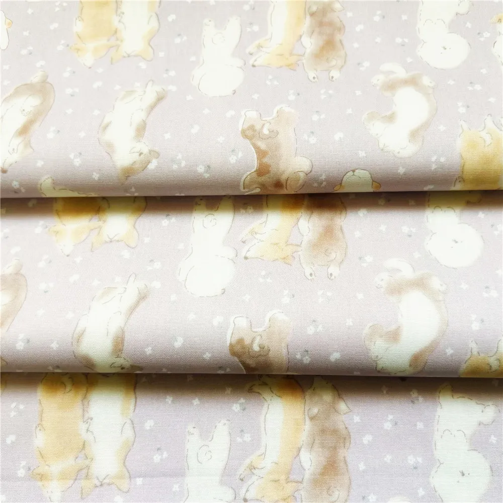Снежно куче живопис цветя 100% памучен плат DIY материал Шевни прошиващи тъкани за пачуърк ръкоделие2