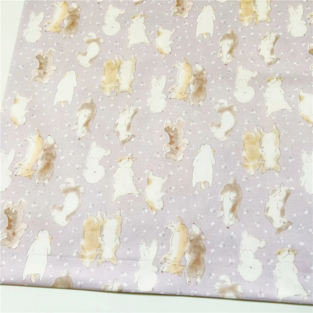Снежно куче живопис цветя 100% памучен плат DIY материал Шевни прошиващи тъкани за пачуърк ръкоделие4
