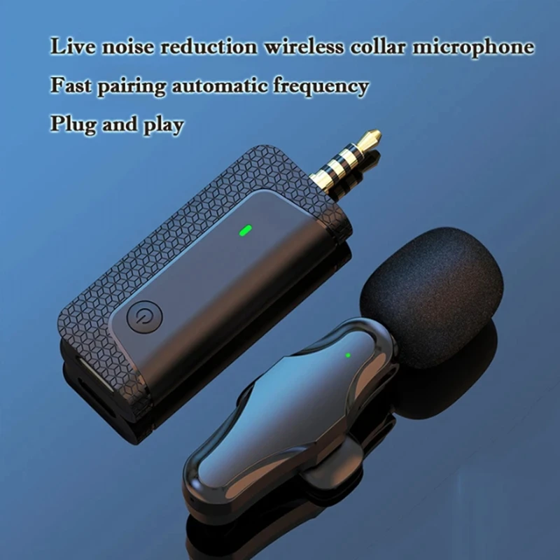 K35pro безжичен микрофон Lavalier микрофон за камера мобилен телефон запис видео високоговорител слушалки лесно инсталиране2