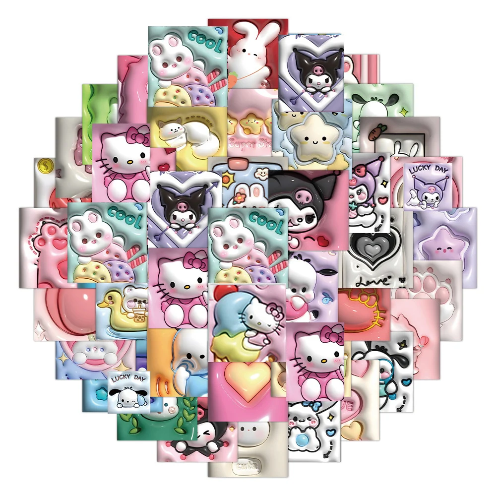 10/30/60бр Kawaii Sanrio карикатура стикери сладък kuromi pochacco Hello Kitty аниме стикери водоустойчив декорация стикер на едро0