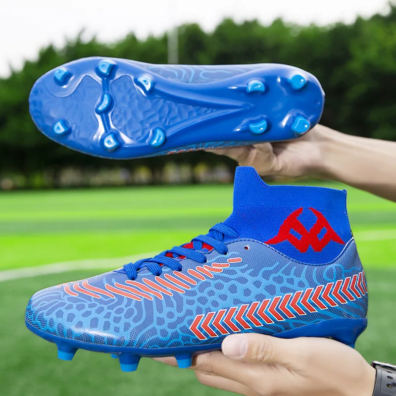 New High Top Long Spike футболни обувки Детска трева обучение футболни обувки против хлъзгане FG / TF Zapatos De Futbol висококачествени маратонки2