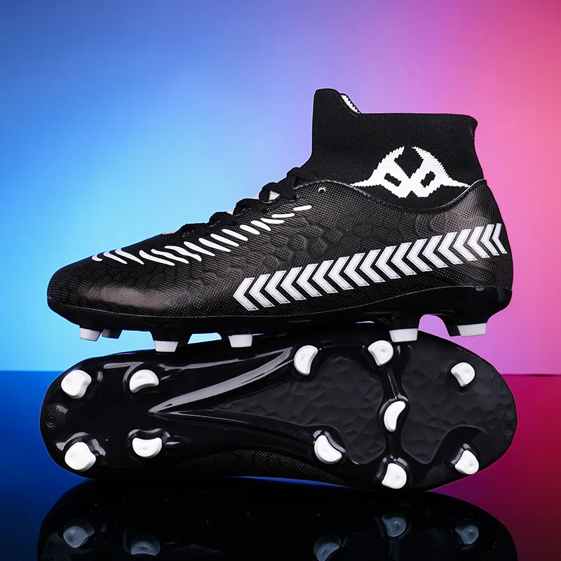 New High Top Long Spike футболни обувки Детска трева обучение футболни обувки против хлъзгане FG / TF Zapatos De Futbol висококачествени маратонки4