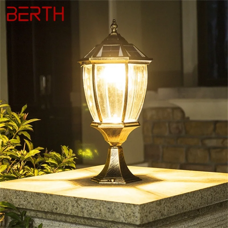 BERTH външна слънчева стенна светлина LED водоустойчива IP65 стълб пост лампа тела за домашна градина двор0