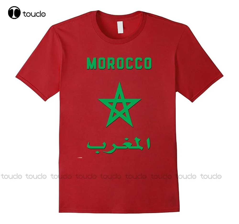 Лятна мода Teen мъжки къс ръкав модел O-образно деколте хипстър тениска Мароко флаг флаг футболист тениска Teet риза създател0