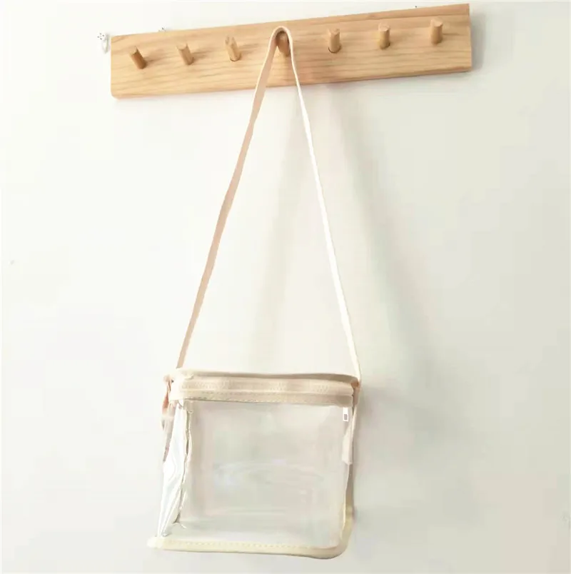корейски прост едно рамо детски прозрачен кристал чанта Pvc материал водоустойчив crossbody закуска плуване чанта за съхранение4