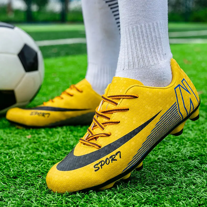 Мъжки футболни обувки Дълги шипове Изкуствена трева Тренировъчна зала по футзал Футболна обувка на открито Спортни футболни обувки за мъже5