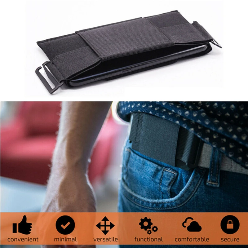 Минималистичен невидим портфейл мода Cool мини чанта ключ карта телефон практически нов открит ултра тънка талия чанта0