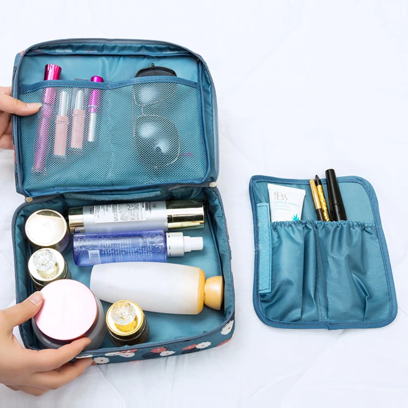 Многофункционална козметична чанта Организация за пътуване на открито Грим Калъфи за съхранение Отделения Чанта Водоустойчиви аксесоари за съхранение1