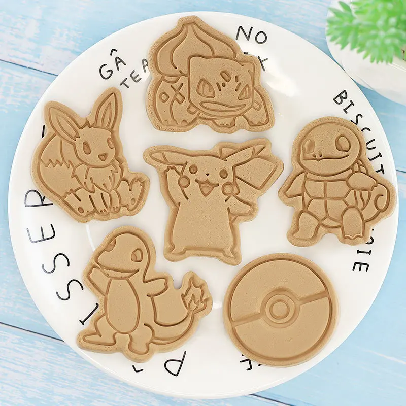 6PCS Pokemon Pikachu сладък шоколад форми DIY торта смола форма за печене сладкарска чаша торта декориране кухненски инструменти за печене2