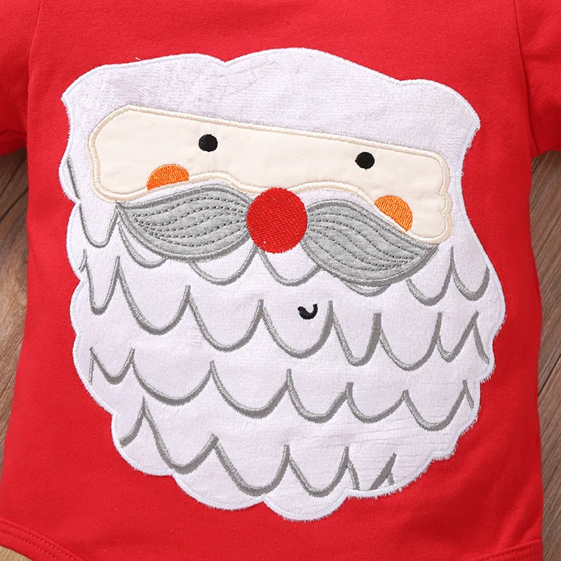 Umorden 0-24M Унисекс бебе Дядо Коледа печат гащеризон Коледа костюм дрехи облекло3