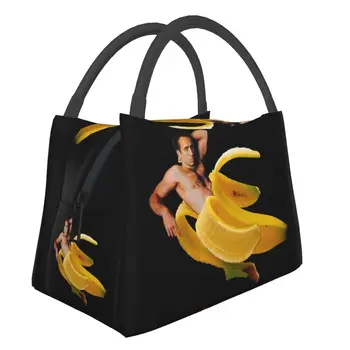 Никълъс Кейдж в бананова преносима кутия за обяд Жени Непропускливи Смешни Meme охладител термична храна изолирани обяд чанта