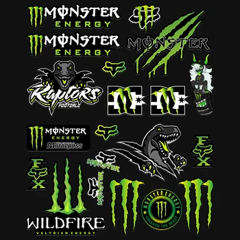 Светлоотразителни чудовище енергия каска мотоциклет стикери лого Decal комплект