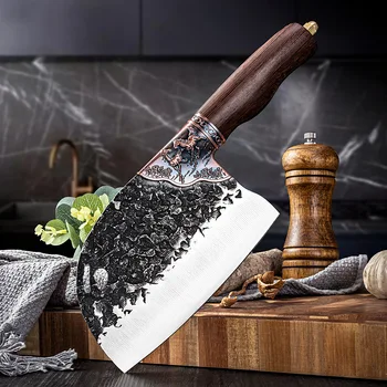 Тежки кухненски ножове Инструменти за готвене Ръчно ковани неръждаема стомана обезкостяване месар нож Сатър месо кълцане зеленчуци Couteaux