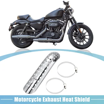 Motoforti Universal мотоциклет изпускателна топлина щит изпускателна тръба дупка топлоизолация щит ауспух капак с 20-70mm скоби