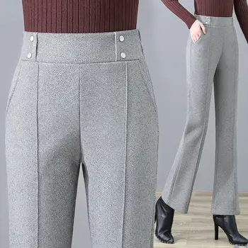 Есен и зима Нови панталони с прави крака 2023 Мъжки корейски ластик мода хлабав случайни улица широк X463