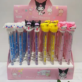 Sanliou 48pcs kawaii Kuromi My Melody Bullet Pencil New Cartoon Pencil-Free Children's Painting And Writing Student Supplies