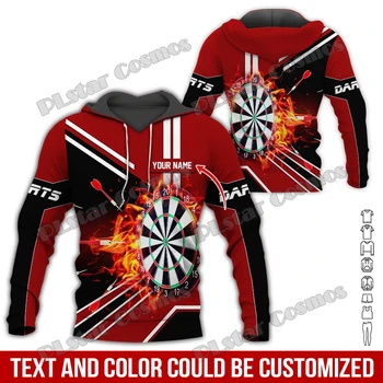Custom With Name Darts Player 3D All Over Printed Men's Hoodie Autumn Unisex Casual Hooded Pullover For Darts Lover Gift DK586