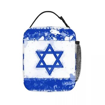 Израел флаг изолирани обяд чанти водоустойчив пикник чанти термичен охладител обяд кутия обяд мъкна за жена работа деца училище