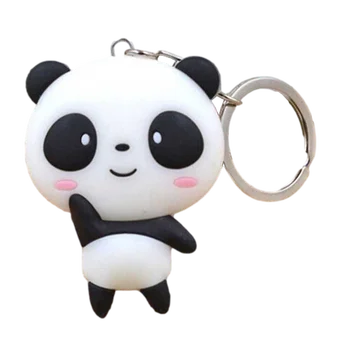 3бр/лот сладък панда карикатура ключодържател силиконови бижута животински ключодържател кола чанта ключодържател жени мъже орнаменти аксесоари подарък