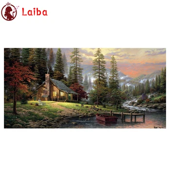 DIY Diamond Painting Nordic Landscape Forest Lodge Diamond Mosaic Full Drill Square Embroidery Cross Stitch Handmade Hobby