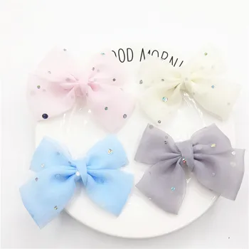 10Pcs 8.5X6.5CM Fabric Bowknot Applique For DIY Baby Hair Clip Hat Headwear Crafts Decor Ornament Clothing Accessories Patches