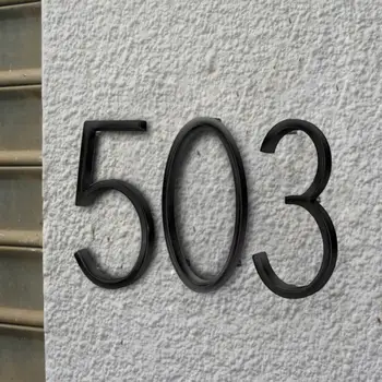 125mm плаваща къща номера 5 инча творчески модерен цинк номер самозалепващи врата знак открит пощенска кутия апартамент дома декор