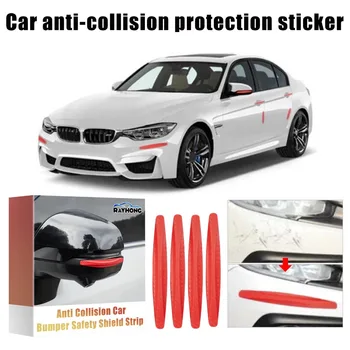 4Pcs устойчив на надраскване автомобил броня охрана лента самозалепващи PVC кола стикер широко използвани червени защитни ленти аксесоари за кола