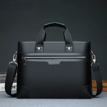 Градска чанта Мъже PU кожа рамо мода бизнес чанти чанти черна чанта мъже за документ кожа лаптоп куфарчета чанта