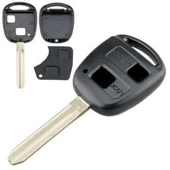2 бутони кола дистанционно ключ fob случай черупка замяна кола ключ жилища с TOY43 острие годни за Toyota
