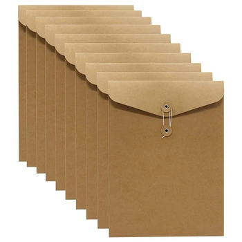 NEW-10Er Калъф за документи, изработен от картон / крафт хартия във формат А4, папка с документи, куфарче, папка с файлове, 31 x 24 cm